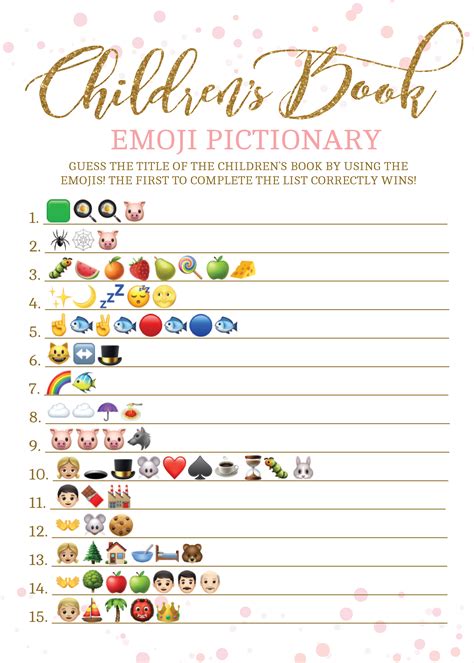 Children S Book Emoji Pictionary Free Printable